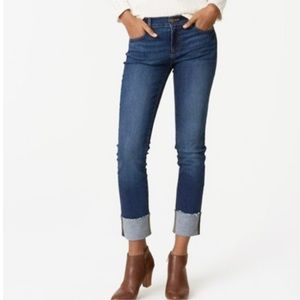 Ann Taylor Loft modern frayed cuff jean